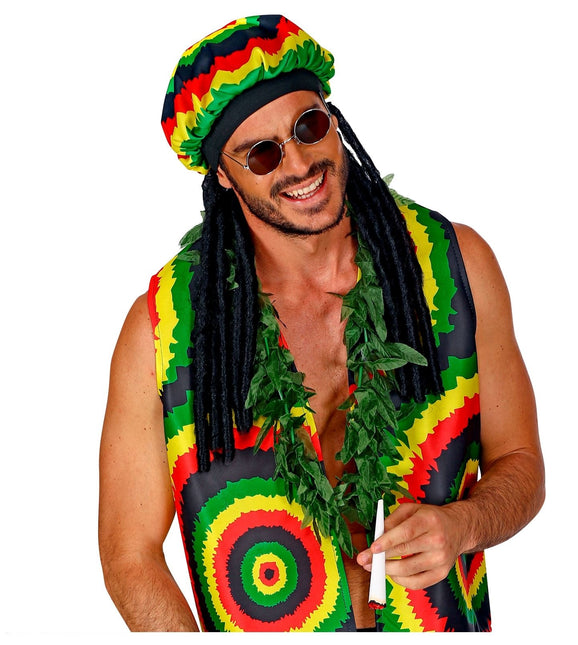 Cappello rasta colorato con dreadlocks