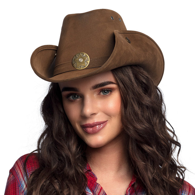 Cappello da cowboy Leatherlook Deluxe