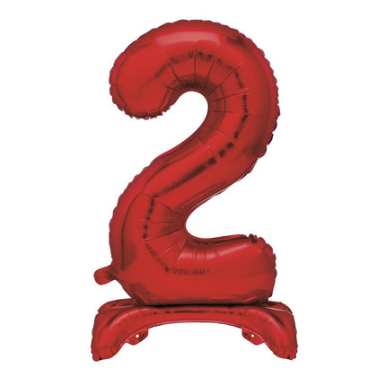 Palloncino Numero Rosso 2 Anni Con Standard 76cm