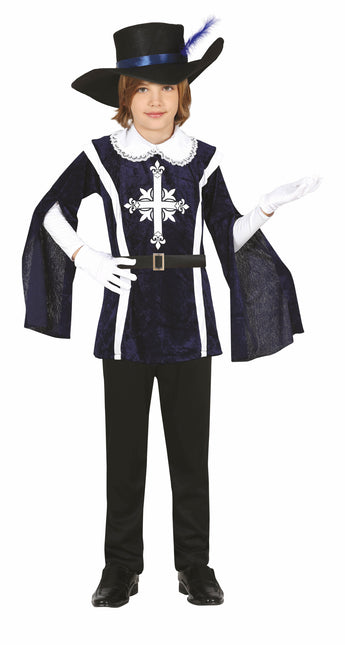 Costume da moschettiere ragazzo blu