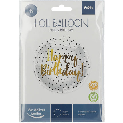 Palloncino ad elio Happy Birthday Dots Vuoto 45cm