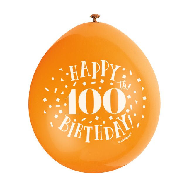 Palloncini Buon Compleanno 100 Anni 28cm 10pz