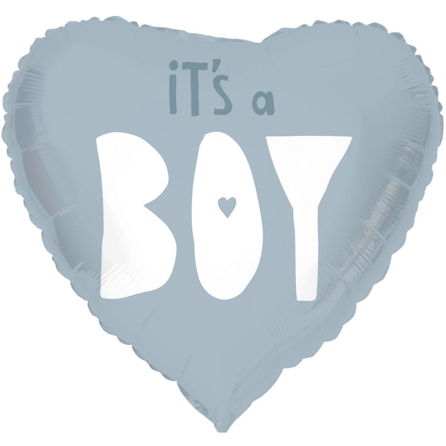 Palloncino ad elio Cuore It's A Boy Blu Vuoto 45cm