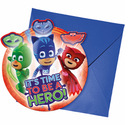 Inviti Pj Masks 6 pezzi