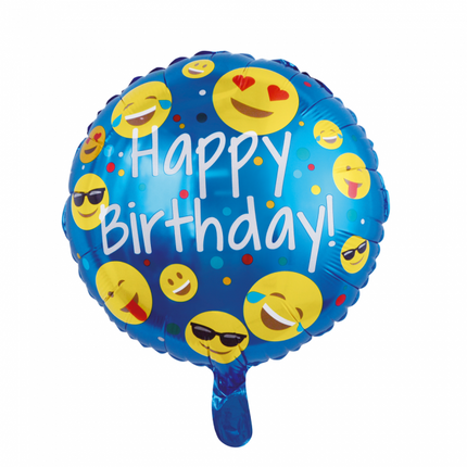 Palloncino ad elio Happy Birthday Emoji 45 cm vuoto