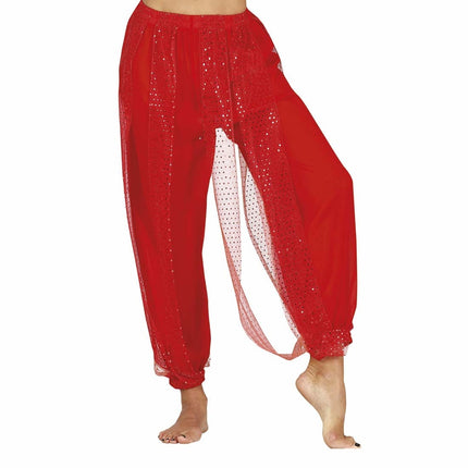 Pantaloni da danzatrice del ventre Rosso Donna