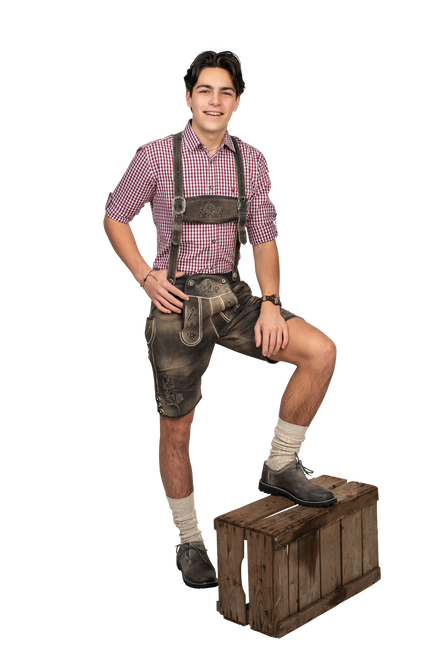 Lederhosen corto sandbraun antico