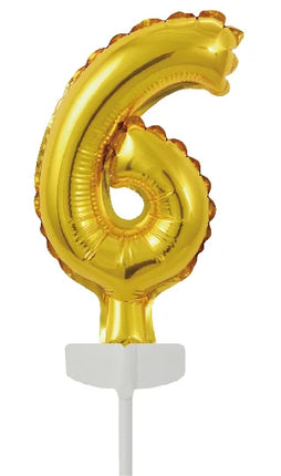 Palloncino in foil oro per torta 6 anni 12,5 cm