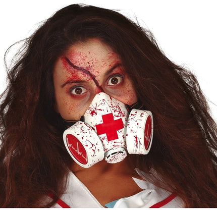 Maschera antigas insanguinata di Halloween