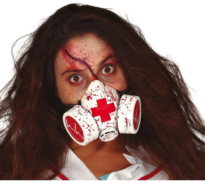 Maschera antigas insanguinata di Halloween