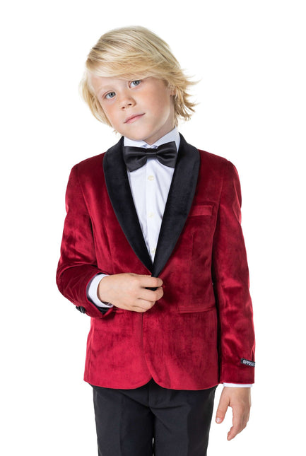 Blazer in velluto rosso bordeaux Ragazzo OppoSuits