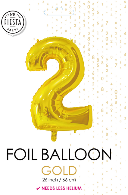 Pallone in foil Figura 2 Oro 66cm