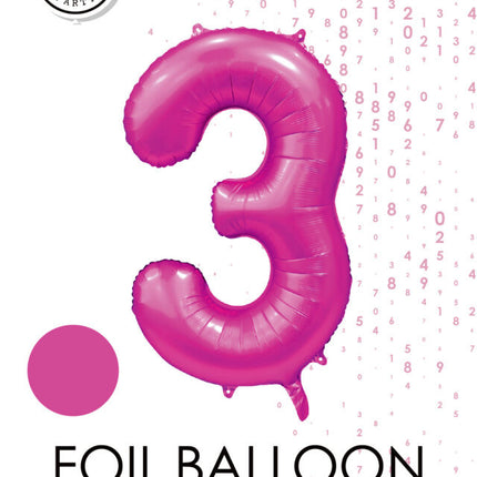 Pallone Figura fucsia 3 anni lucido 86 cm