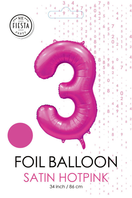 Pallone Figura fucsia 3 anni lucido 86 cm