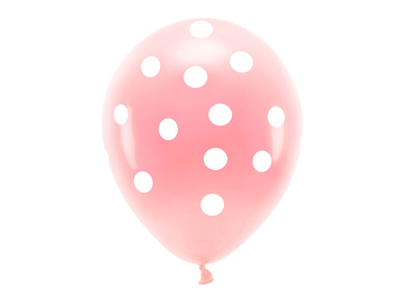 Palloncini rosa a pois bianchi 33 cm 6 pezzi