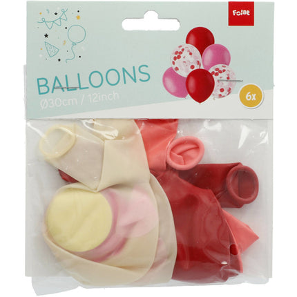 Palloncini Mix Rosso e Rosa 30cm 6 pezzi