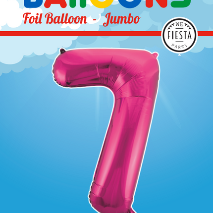 Palloncino Foil Figura 7 Fucsia XL 86cm vuoto