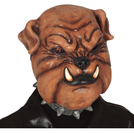 Maschera da bulldog di Halloween marrone