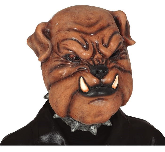 Maschera da bulldog di Halloween marrone