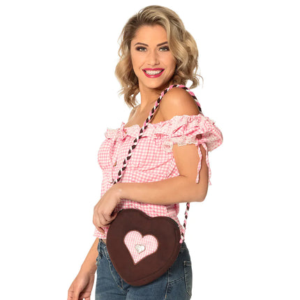 Borsa a tracolla Oktoberfest Marrone Rosa