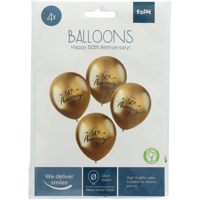 Palloncini Happy 50Th Anniversary 33cm 4pz