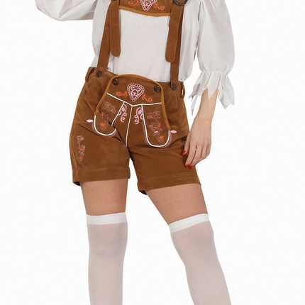 Lederhosen da donna marrone chiaro