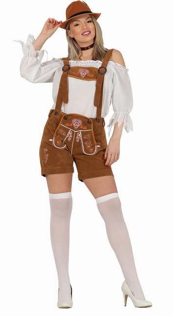 Lederhosen da donna marrone chiaro