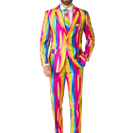 Tuta a strisce arcobaleno da uomo OppoSuits