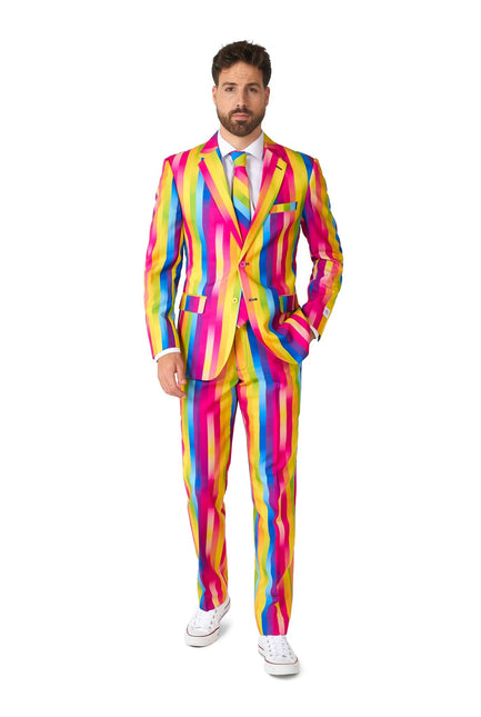 Tuta a strisce arcobaleno da uomo OppoSuits