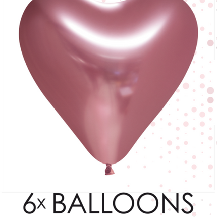 Palloncini a cuore rosa 30cm 6pz