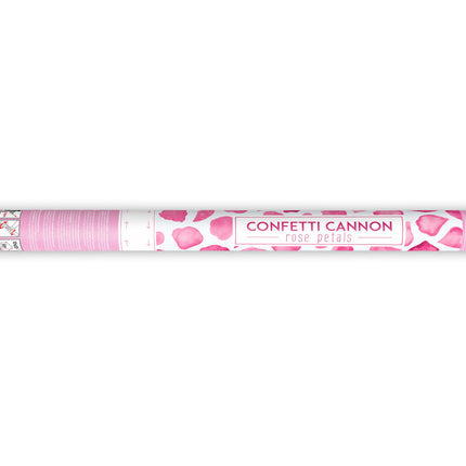 Cannone di coriandoli rosa con petali di rosa da 60 cm