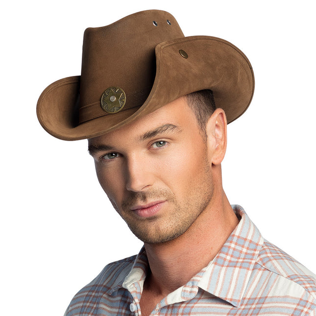 Cappello da cowboy Leatherlook Deluxe