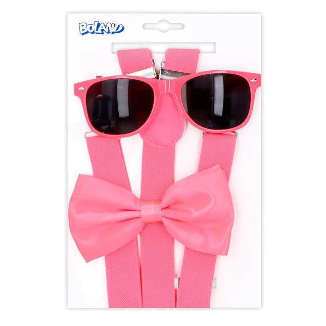 Set di accessori rosa neon 10 pezzi