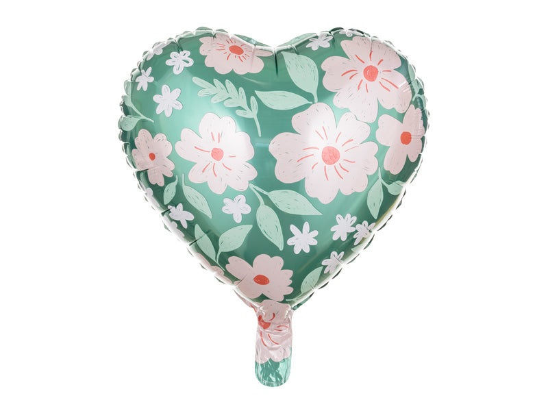 Palloncino ad elio Cuore Fiori Vuoto 45cm