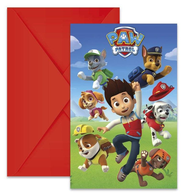 Inviti Paw Patrol Decorazione 6 pezzi