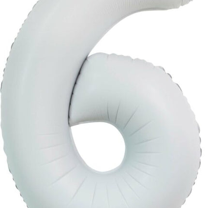 Palloncino bianco a forma di figura 6 anni lucido 86 cm