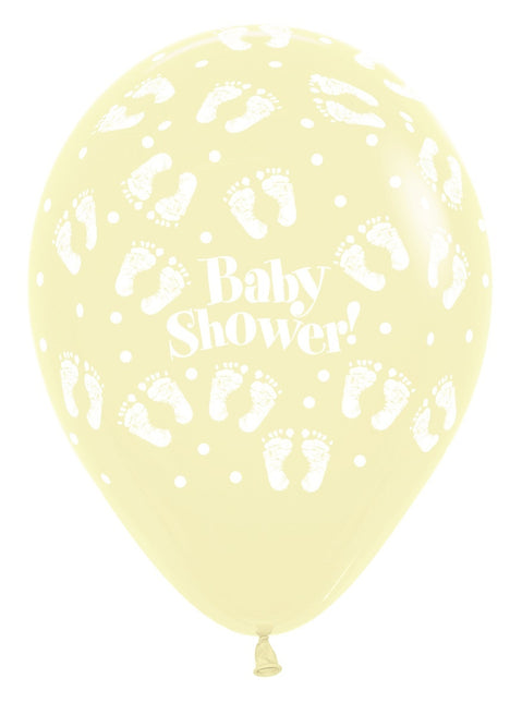 Palloncini Baby Shower Orme Pastello Matte Mix 30cm 25pz