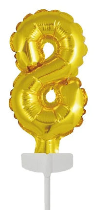 Palloncino in foil 8 anni Gold Cake topper 12,5 cm