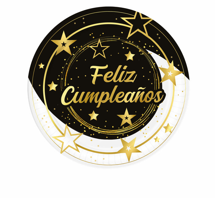 Piatti Feliz Cumpleanos 23cm 6pz