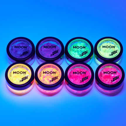 Moon Glow Neon UV Chunky Glitter Giallo Oro 3g