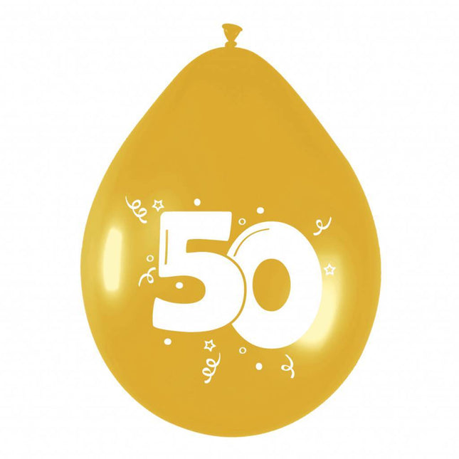 Palloncini 50 Gold Party 30cm 6pz