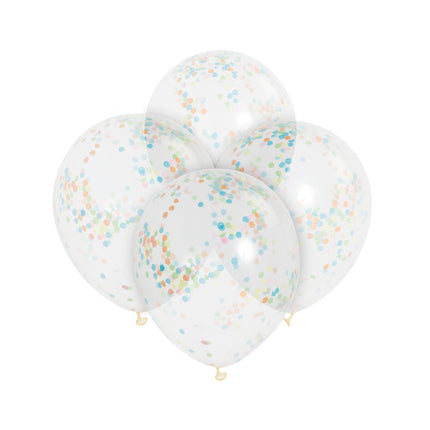 Palloncini coriandoli colorati 30,5 cm 6 pezzi