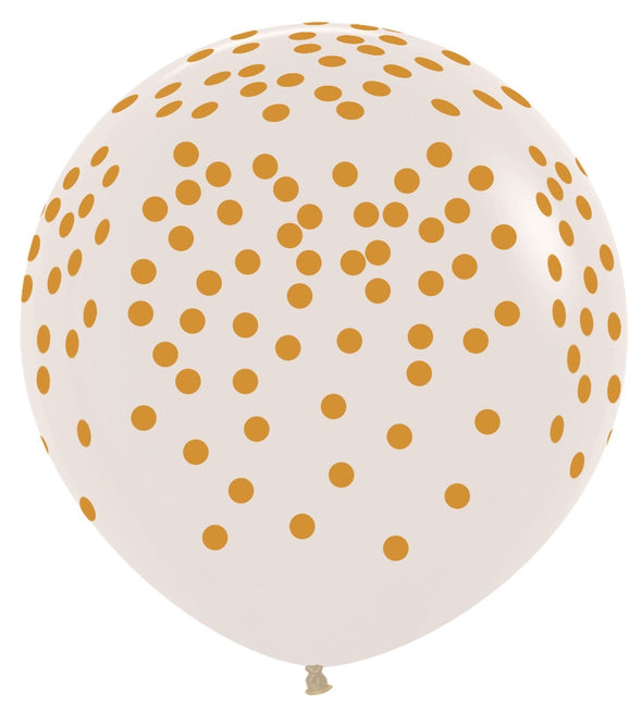 Palloncini Coriandoli Stampa Oro Trasparenti 91cm 2 pezzi