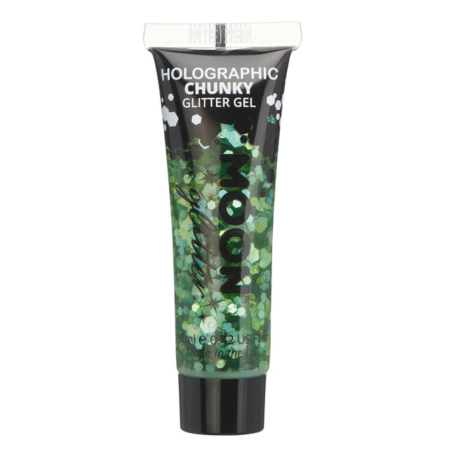 Moon Glitter Holographic Chunky Glitter Gel Verde 12 ml