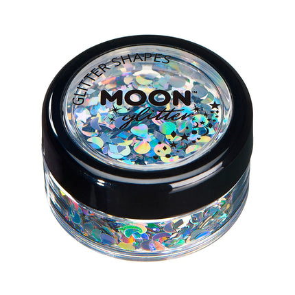 Moon Glitter Holographic Glitter Shapes Argento 3g