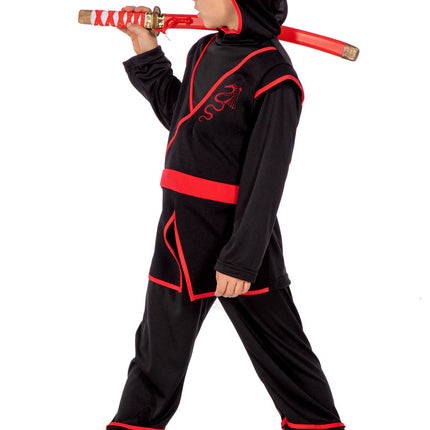 Costume da Ninja Rosso Nero Ragazzo