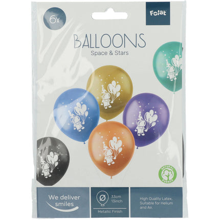 Palloncini Spazio e Stelle Colorati 33cm 6 pezzi