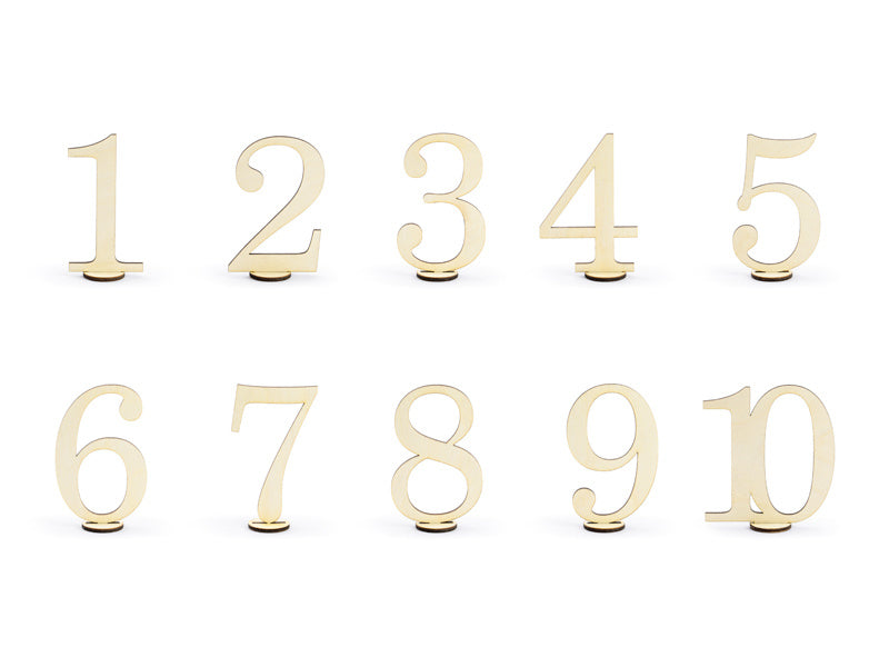Numeri da tavolo in legno 10,5 cm 10 pz