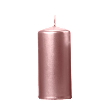 Candela smussata oro rosa metallizzato 12 cm 6 pezzi