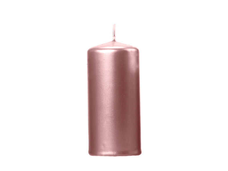 Candela smussata oro rosa metallizzato 12 cm 6 pezzi